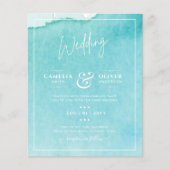 BLUE Watercolor Beach Wedding mit BLIZZARD (Vorderseite)