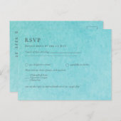 BLUE Watercolor Beach Wedding mit BLIZZARD Postkarte (Vorne/Hinten)