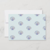 Blue Watercolor Beach Wedding RSVP Card Karte (Rückseite)