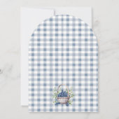 Blue Watercolor Berry First Birthday Party Einladung (Rückseite)