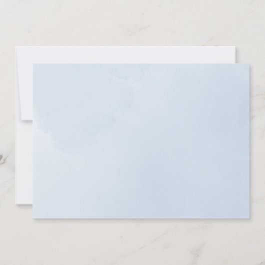 Blue Watercolor Bezaubernde Cloudscape Hochzeit Einladung (Rückseite)