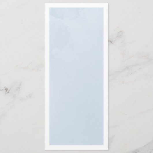 Blue Watercolor Bezaubernde Cloudscape Hochzeit Menükarte (Rückseite)