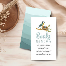 Blue Watercolor Bird Baby Showbuchanfrage Begleitkarte
