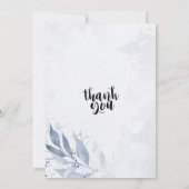 Blue Watercolor Blätter Baby Shower Baby in Bloom Einladung (Rückseite)