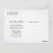 Blue Watercolor Blätter Chic Wedding Save the Date Postkarte (Rückseite)