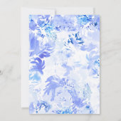 Blue Watercolor Blume Arch Wedding Einladung (Rückseite)