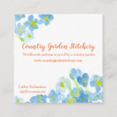 Blue Watercolor Blume Butterfly Quadratische Visitenkarte (Vorderseite)