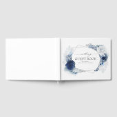 Blue Watercolor Blume Elegante Silberhochzeit Gästebuch (Voll)