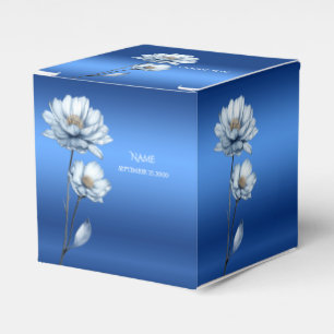 Blue Watercolor Blume Gefälligkeitsbox Geschenkschachtel