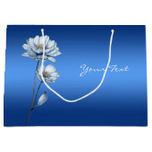 Blue Watercolor Blume Geschenktasche Große Geschenktüte (Vorderseite)