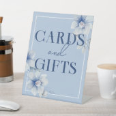 Blue Watercolor Blume Karten und Geschenke Sockelschild (In SItu)