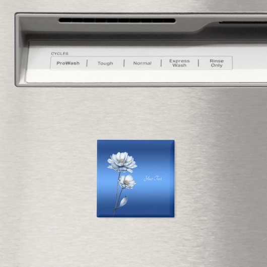 Blue Watercolor Blume Magnet (In Situ (Geschirrspüler))