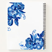 Blue Watercolor-Blume Notizblock (Rückseite)