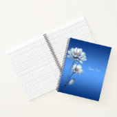 Blue Watercolor-Blume Notizblock (Innenseite)