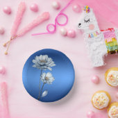 Blue Watercolor-Blume Pappteller (Party)