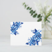 Blue Watercolor-Blume Postkarte (Stehend Vorderseite)