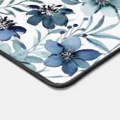 Blue Watercolor-Blume Schreibtischunterlage (Ecke)