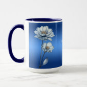Blue Watercolor Blume Tasse (Links)