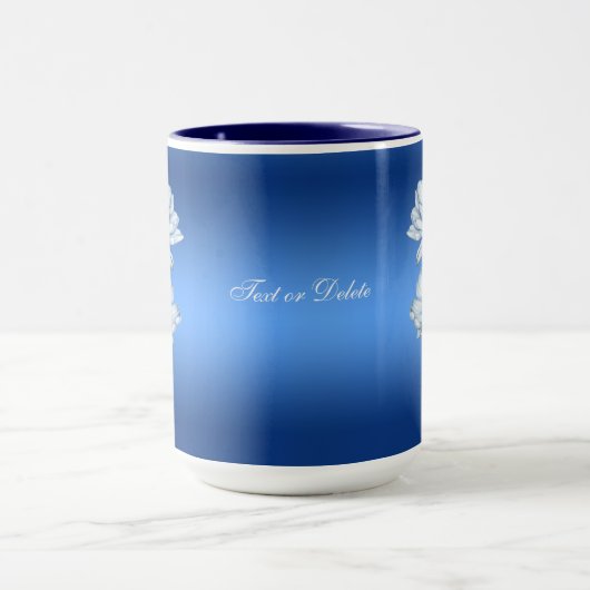 Blue Watercolor Blume Tasse (Zentrum)