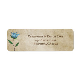 Blue Watercolor Blume Vintage Blumenadresse