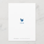 Blue Watercolor Blumengestein Chinoiserie Details Begleitkarte (Rückseite)