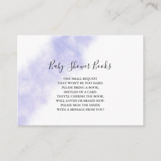 Blue Watercolor Books for Baby Card Begleitkarte (Vorderseite)