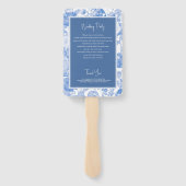 Blue Watercolor Botanical Florals Hochzeitsprogram Fächer (Rückseite)