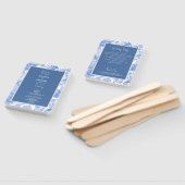 Blue Watercolor Botanical Florals Hochzeitsprogram Fächer (Non-assembled)