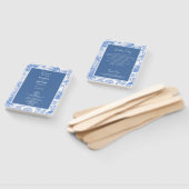 Blue Watercolor Botanical Florals Hochzeitsprogram Fächer (Non-assembled)