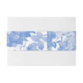 Blue Watercolor Botanical Florals Wedding Einladungsbanderole (Rückseitenbeispiel)