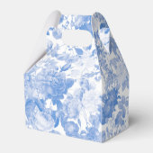 Blue Watercolor Botanical Florals Wedding Geschenkschachtel (Rückseite)