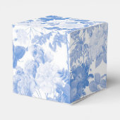 Blue Watercolor Botanical Florals Wedding Geschenkschachtel (Rückseite)