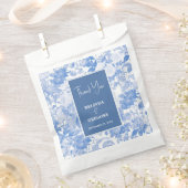 Blue Watercolor Botanical Florals Wedding Geschenktütchen (Ausgeschnitten)