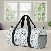 Blue Watercolor Botanical Pattern  Duffle Bag