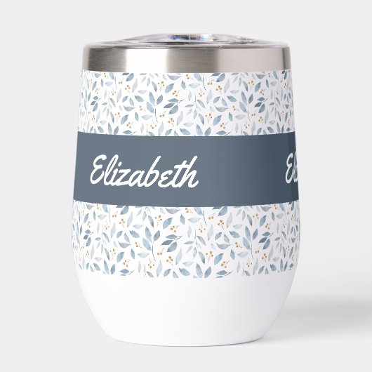 Blue Watercolor Botanical Pattern Name (Vorderseite)