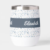 Blue Watercolor Botanical Pattern Name (Rückseite)