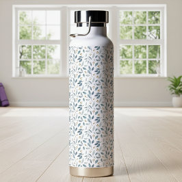 Blue Watercolor Botanical Pattern  Trinkflasche