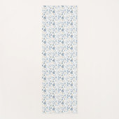Blue Watercolor Botanical Pattern Yogamatte (Vorderseite)