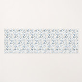 Blue Watercolor Botanical Pattern Yogamatte (Vorderseite (Horizontal))
