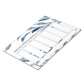 Blue Watercolor Botanicals Weekend Planer Notizblock (angewinkelt)