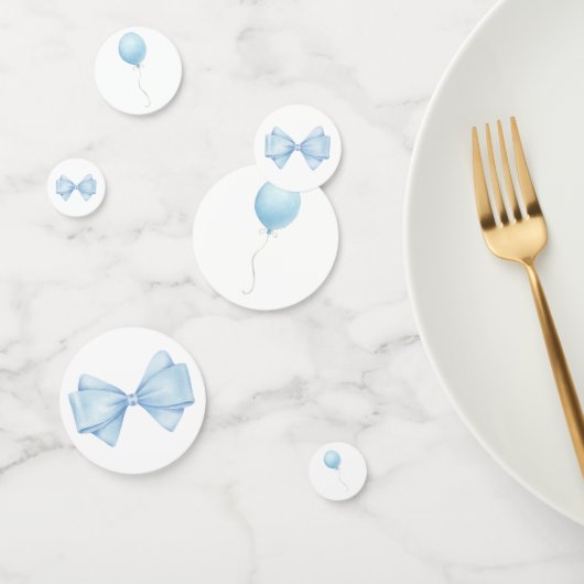 Blue Watercolor Bow & Balloon Konfetti (Gruppe)