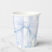 Blue Watercolor Bow Boy Baby Dusche Pappbecher (Rückseite)