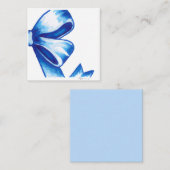 Blue Watercolor Bow Enclosure Card Mitteilungskarte (Vorne/Hinten)