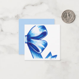 Blue Watercolor Bow Enclosure Card Mitteilungskarte