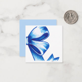 Blue Watercolor Bow Enclosure Card Mitteilungskarte