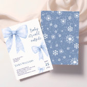 Blue Watercolor Bow Kälte außerhalb Baby Dusche Einladung