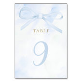 blue watercolor bow table number tischnummer (Vorderseite)
