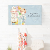 Blue Watercolor Boy 1st. Kommune Banner (Insitu)