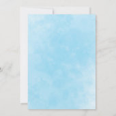 Blue Watercolor Boy Baby Dusche per Post Einladung (Rückseite)