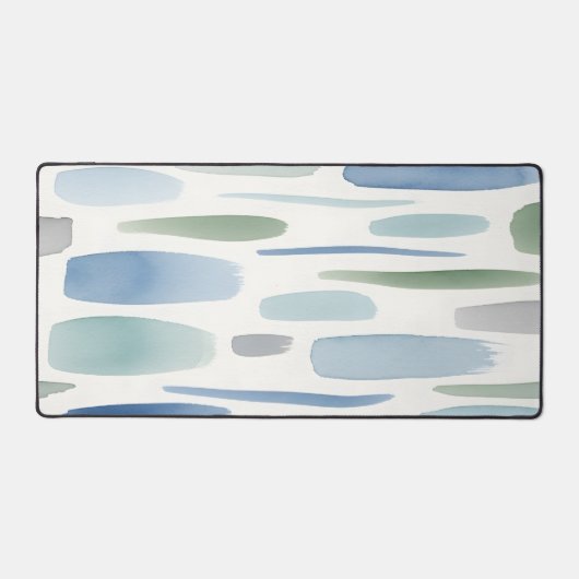 Blue Watercolor Brush Strokes Abstract Schreibtischunterlage (Vorderseite)